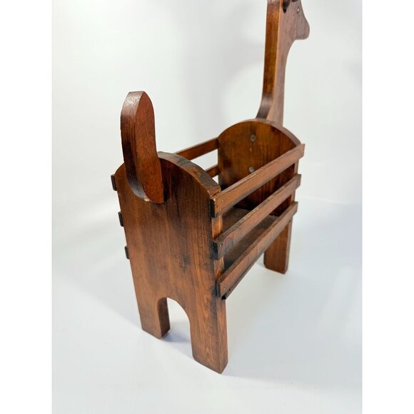 Reindeer Basket Vintage Handmade Wooden Rudolph Holiday Pinecone Ornaments or Pl - Picture 13 of 16